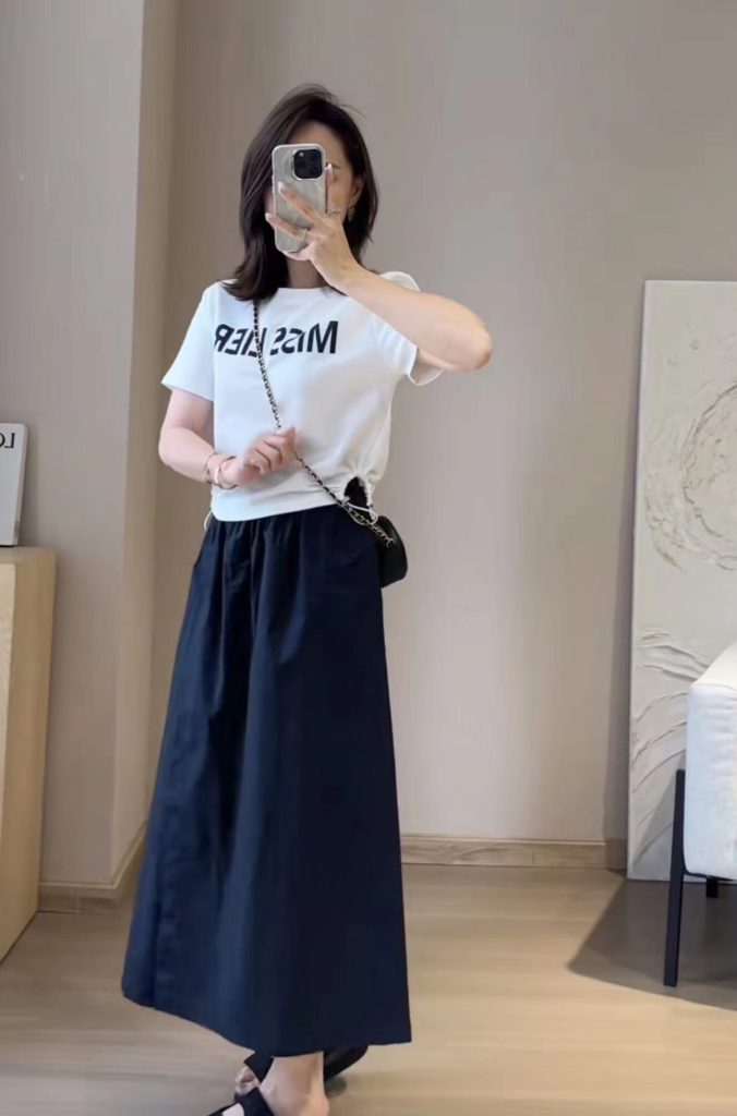 Summer Casual Letter Print T-Shirt and Skirt Shorts Set