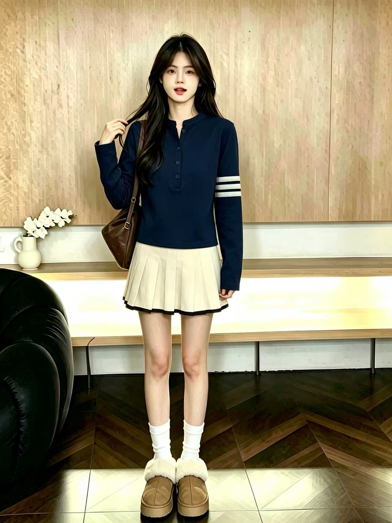 Women's Slim Fit Long Sleeve Striped Base Layer T-Shirt 2026 Fall Korean Style Top - Image 2