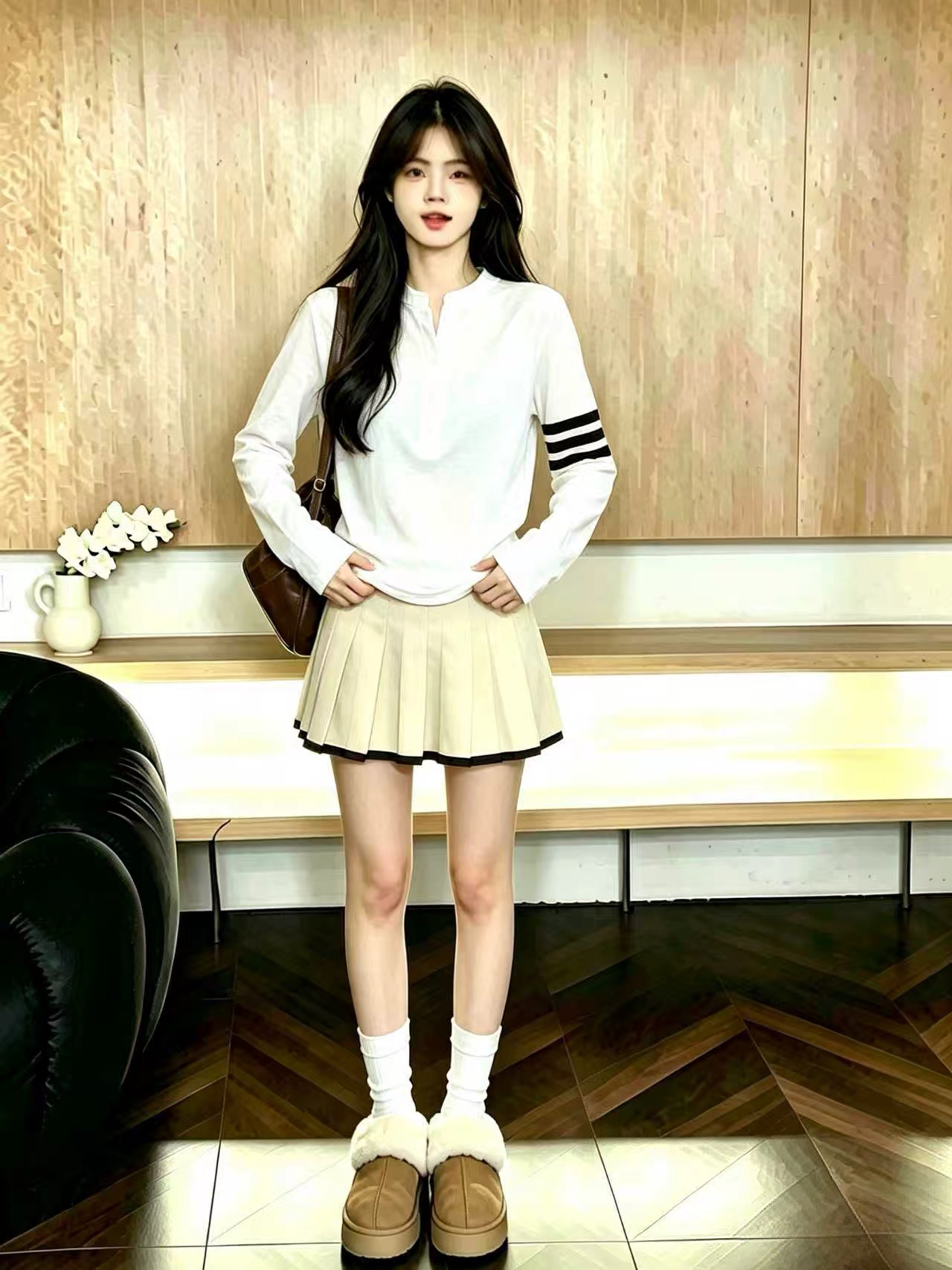 Women's Slim Fit Long Sleeve Striped Base Layer T-Shirt 2026 Fall Korean Style Top - Image 3