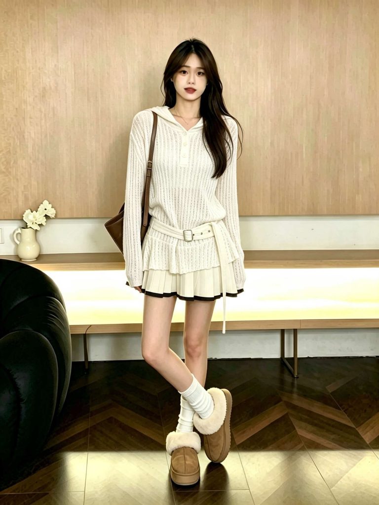 White Hooded Midi Hollow Lace Shirt Women 2026 Autumn Pure Desire Style Unique Top